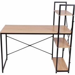 Стол письменный со стеллажом светлый дуб/черный м 1200х600х750 1220 арт. DS-01 