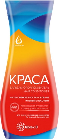 Бальзам-ополаскиватель Краса Интенсивное восстановление 265 мл (0,265*6*352) ENG