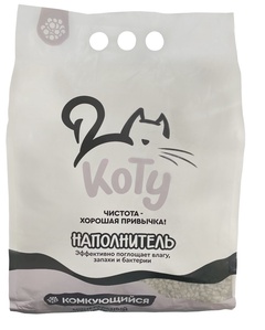 Наполнитель минеральный комкующийся "КОТУ" 9,2 л., 7,5 кг. 