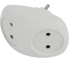 Разветвитель электрический 2 розетки, б/з Эра SPx-2-W 10А белый