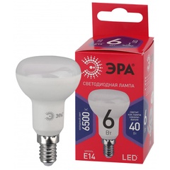 Лампочка светодиодная ЭРА RED LINE LED R50-6W-865-E14 R холодный свет 