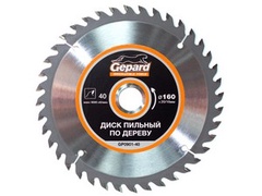 Диск пильный 160х20/16 мм 40 зуб. по дереву GEPARD (твердоспл. зуб)