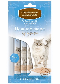 Лакомство для кошек с таурином "Нежное пюре" из тунца 40 гр. (4 шт. по 10 гр.) арт. 72590850 