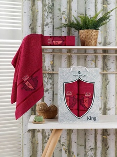 Комплект полотенец махровых, MERZUKA KING бордо 50х90/70х140 2шт арт.10544 