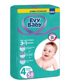 Подгузники для детей EVY BABY Maxi 4 7-18кг 58шт 