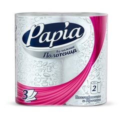 PAPIA полотенца бумажные белые трехслойные 2шт (Турция)