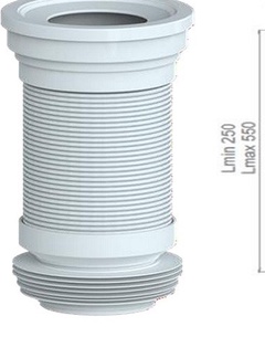 Удлинитель гибкий для унитаза, армированный 550 мм, AV Engineering (Гофра для унитаза)