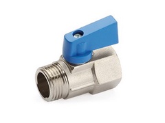 Кран шаровый MINI 1/2" нар.-вн. синяя ручка General Fittings